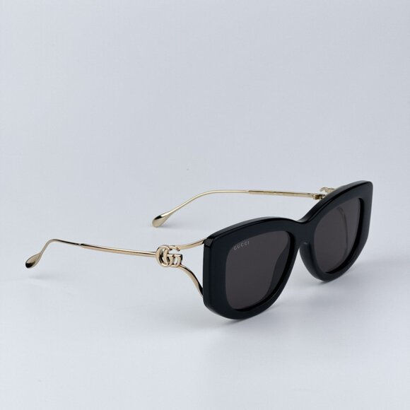 Gucci Women BRAND NEW Sunglasses Black Gold Grey Butterfly GG1566S 001 - Picture 4 of 11